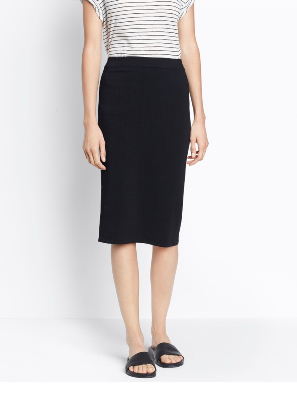 VINCE S Jersey Pencil Skirt ponte crepe panel side